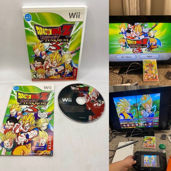 Dragon Ball Z: Budokai Tenkaichi 3 (Nintendo Wii, 2007 CIB DBZ BT3 Goku Vegeta